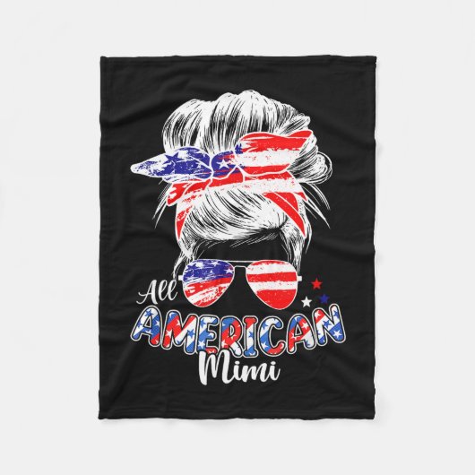 Patriottische mimi 4 juli rommelige knot haar fleece deken (Voorkant)