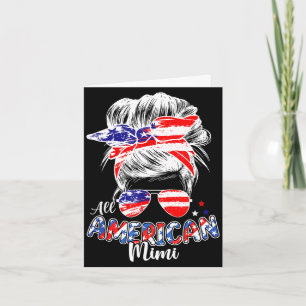 Patriottische mimi 4 juli rommelige knot haar kaart