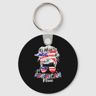 Patriottische mimi 4 juli rommelige knot haar sleutelhanger