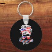 Patriottische mimi 4 juli rommelige knot haar sleutelhanger (Voorkant)