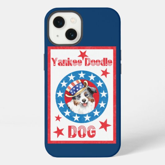 Patriottische Mini American Shepherd iPhone Hoesje (Achterkant)