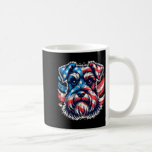 Patriottische miniatuur schnauzer Amerikaanse vlag Koffiemok