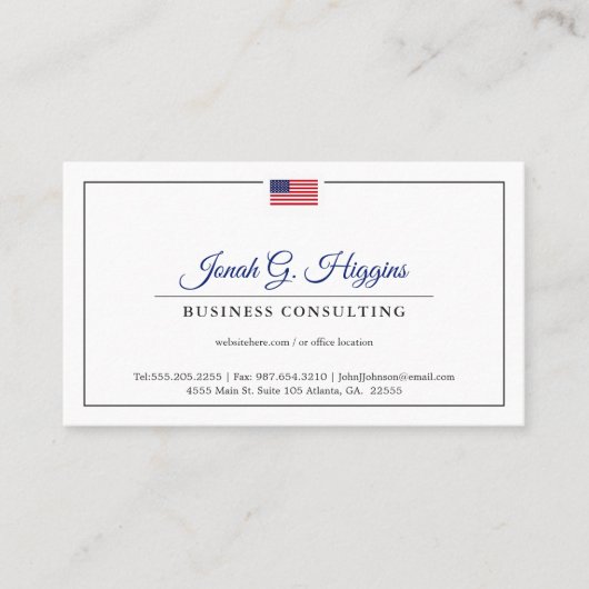 Patriottische, minimale moderne stijl visitekaartje (Voorkant)