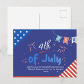 Patriottische minimalistische vuurwerkgroeten feestdagenkaart (Voorkant / Achterkant)