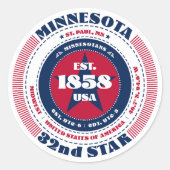 Patriottische Minnesota Circle Design Sticker (Voorkant)