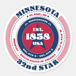 Patriottische Minnesota Circle Design Sticker