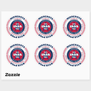 Patriottische Minnesota Circle Design Sticker