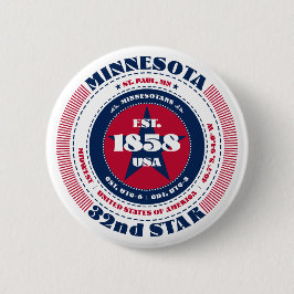 Patriottische Minnesota Circle met State Details Ronde Button 5,7 Cm