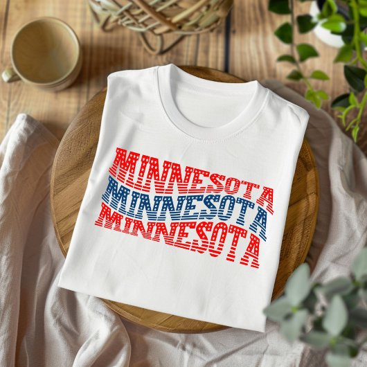 Patriottische Minnesota Rood en Blauw Boho T-shirt