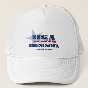 Patriottische Minnesota-typografie Truckerhoed Trucker Pet
