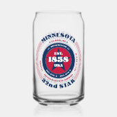 Patriottische Minnesota Typography Drinkware Set Blikvorm Glas (Voorkant)