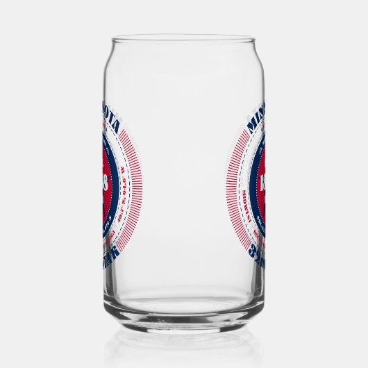Patriottische Minnesota Typography Drinkware Set Blikvorm Glas (Rechts)