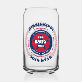 Patriottische Mississippi typografie Drinkware Set Blikvorm Glas