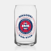 Patriottische Missouri Typography Drinkware Set Blikvorm Glas (Achterkant)