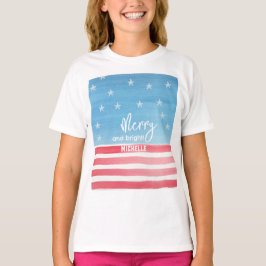 Patriottische moderne waterverf vlag t-shirt