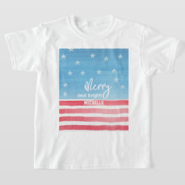 Patriottische moderne waterverf vlag t-shirt