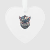 Patriottische Moeder Met Naaimachine Vector Grafis Ornament (voorkant)