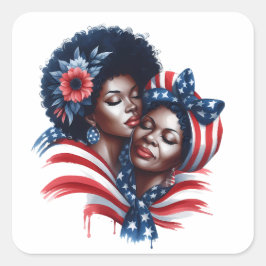 Patriottische Moederdag Vierkante Sticker