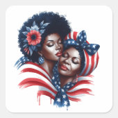 Patriottische Moederdag Vierkante Sticker (Voorkant)