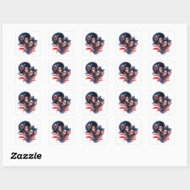 Patriottische Moederdag Vierkante Sticker