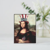 Patriottische Mona Lisa - Klaar voor Onafhankelijk Briefkaart (Staand voorkant)