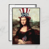 Patriottische Mona Lisa - Klaar voor Onafhankelijk Briefkaart (Voorkant / Achterkant)