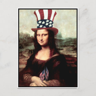 Patriottische Mona Lisa - Klaar voor Onafhankelijk Briefkaart