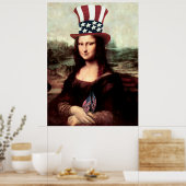 Patriottische Mona Lisa - Klaar voor Onafhankelijk Poster (Keuken)