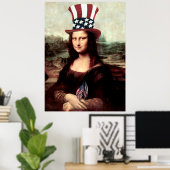 Patriottische Mona Lisa - Klaar voor Onafhankelijk Poster (Thuiskantoor)