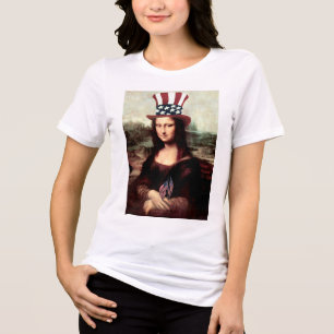 Patriottische Mona Lisa - Klaar voor Onafhankelijk Tri-Blend Shirt