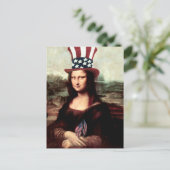 Patriottische Mona Lisa - Onafhankelijkheidsdag Briefkaart (Staand voorkant)