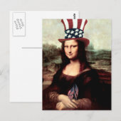 Patriottische Mona Lisa - Onafhankelijkheidsdag Briefkaart (Voorkant / Achterkant)
