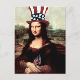 Patriottische Mona Lisa - Onafhankelijkheidsdag Briefkaart