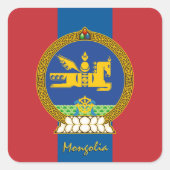 Patriottische Mongolië en Mongoolse vlag/sport Vierkante Sticker (Voorkant)