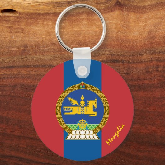 Patriottische Mongoolse vlag en Mongolië reizen/sp Sleutelhanger (Achterkant)