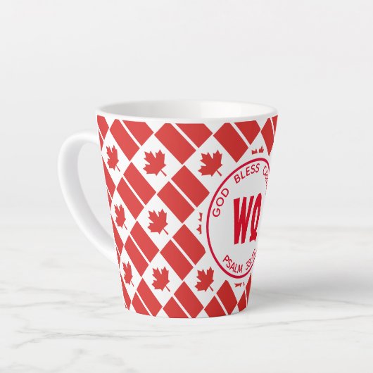 Patriottische monogam CANADA FLAG Latte Mok (Linkerhoek)