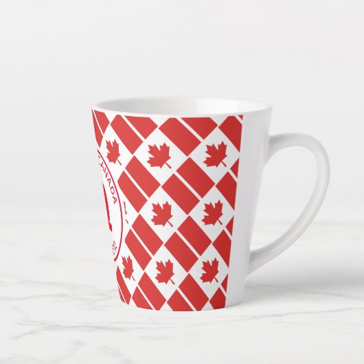 Patriottische monogam CANADA FLAG Latte Mok (Rechts)