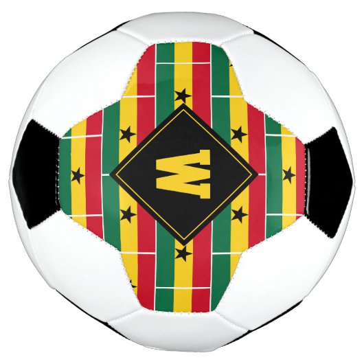 Patriottische monogram GHANA FLAG Voetbal (Gedraaid)