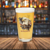 Patriottische Monogrammed God Bless America Eagle Glas