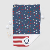 Patriottische Monogrammed Stars and Stripes Golfhanddoek (Insitu)