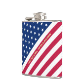 Patriottische Monogrammed Stars Strepen Rood Wit B Heupfles (Links)