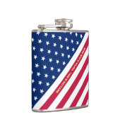 Patriottische Monogrammed Stars Strepen Rood Wit B Heupfles (Rechts)