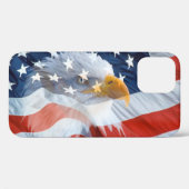 Patriottische monogrammen Bald Eagle American Flag Case-Mate iPhone Case (Achterkant (horizontaal))