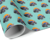 Patriottische monster op weg naar het avontuur Gif Cadeaupapier (Rol Hoek)