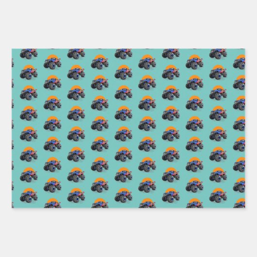 Patriottische monster Truck Off Road Adventure Inpakpapier Vel (Voorkant)