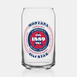 Patriottische Montana Typografie Drinkware Set Blikvorm Glas