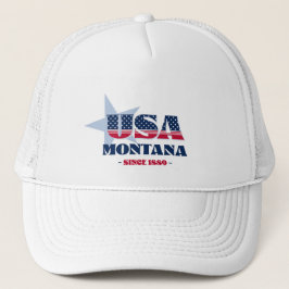 Patriottische Montana-typografie vrachtwagenhoed Trucker Pet