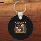 Patriottische Moose Kostuum met Canada Vlag Sleutelhanger (Voorkant)