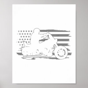 Patriottische motor vintage Amerikaanse vlag biker Poster
