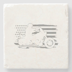 Patriottische motor vintage Amerikaanse vlag biker Stenen Onderzetter